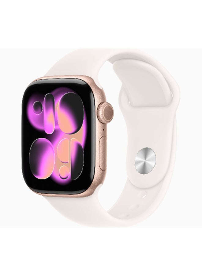 Apple Watch Series 11 GPS + Cellular 42mm (International Version) Rose Gold Aluminium Case With Light Blush Sport Band - S/M - Image 1