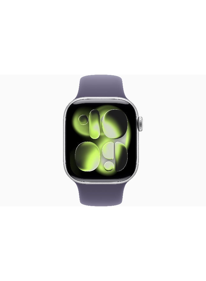 Apple Watch Series 11 GPS 42mm (International Version) Silver Aluminium Case With Purple Fog Sport Band - S/M - Image 2