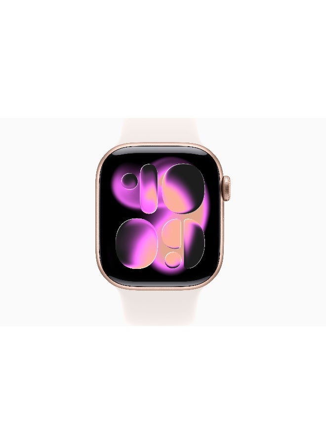 Apple Watch Series 11 GPS 42mm (International Version) Rose Gold Aluminium Case With Light Blush Sport Band - S/M - Image 2