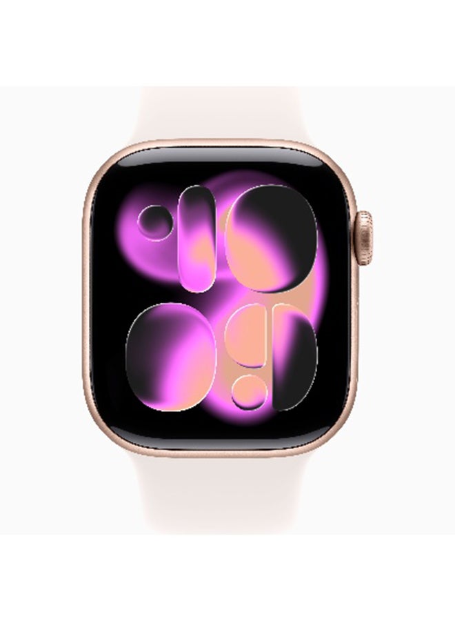 Apple Watch Series 11 GPS 42mm (International Version) Rose Gold Aluminium Case With Light Blush Sport Band - S/M - Image 2