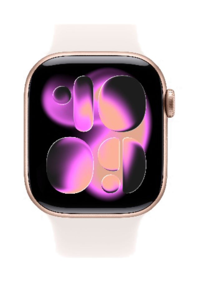 ابل  ساعة سلسلة 11 GPS 42 مم (نسخة دولية) علبة ألمنيوم ذهبية وردية مع - Image 2