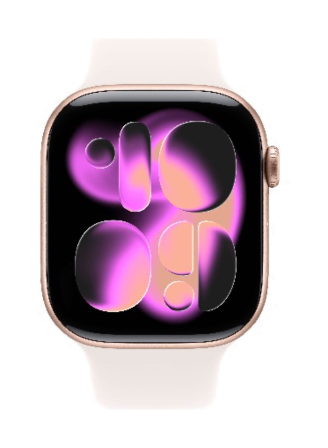 Apple Watch Series 11 GPS 46mm (International Version) Rose Gold Aluminium Case With Light Blush Sport Band - M/L White - Image 2