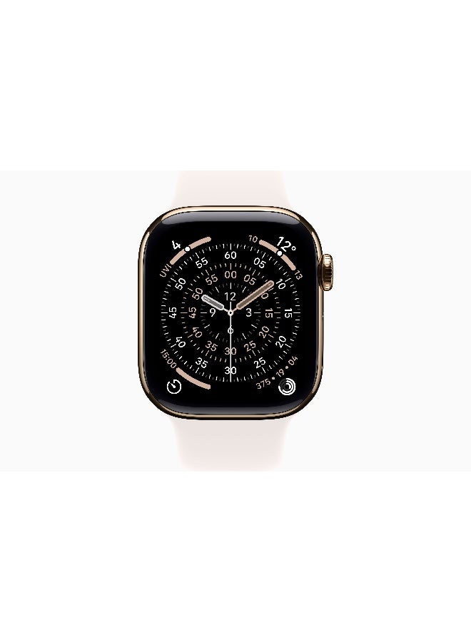 ابل  Watch Series 11 GPS + Cellular 42mm (International Version) Gold Titanium Case With Light Blush Sport Band - S/M - Image 2