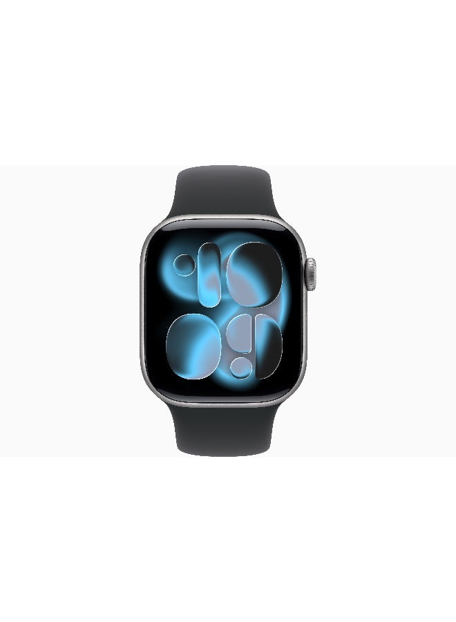 Apple Watch Series 11 GPS + Cellular 42mm (International Version) Space Grey Aluminium Case With Black Sport Band - S/M - Image 2