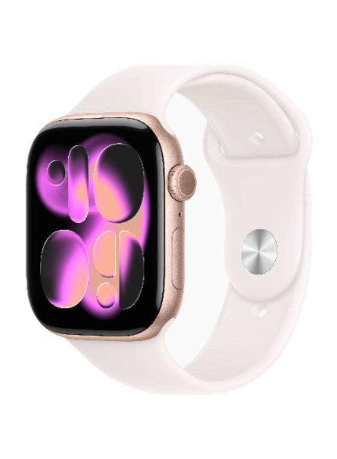 Apple Watch Series 11 GPS + Cellular 46mm (International Version) Rose Gold Aluminium Case With Light Blush Sport Band - S/M - Image 1