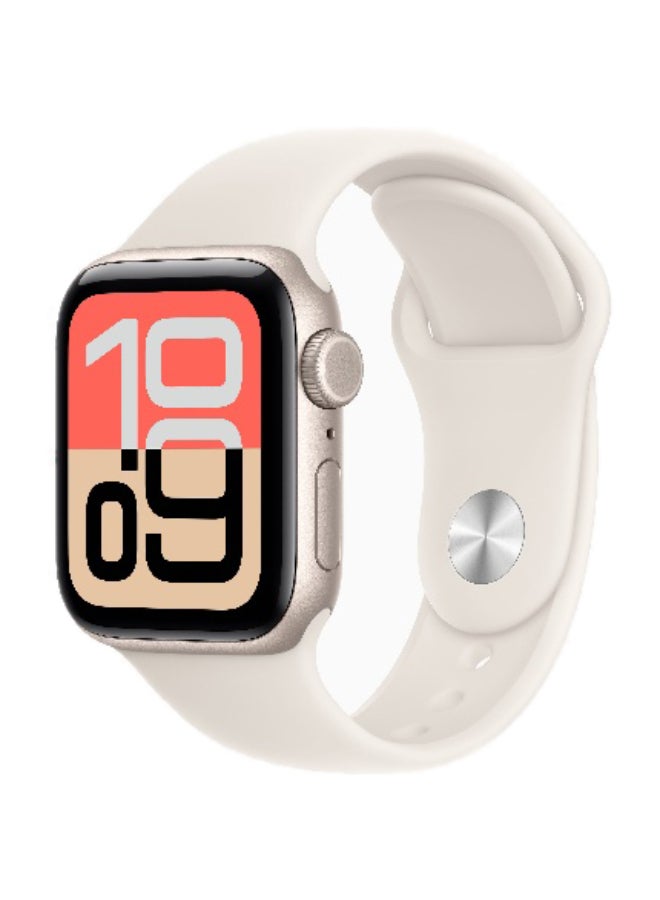 Apple Watch SE 3 GPS + Cellular 40mm (International Version) Starlight Aluminium Case With Starlight Sport Band - S/M - Image 1