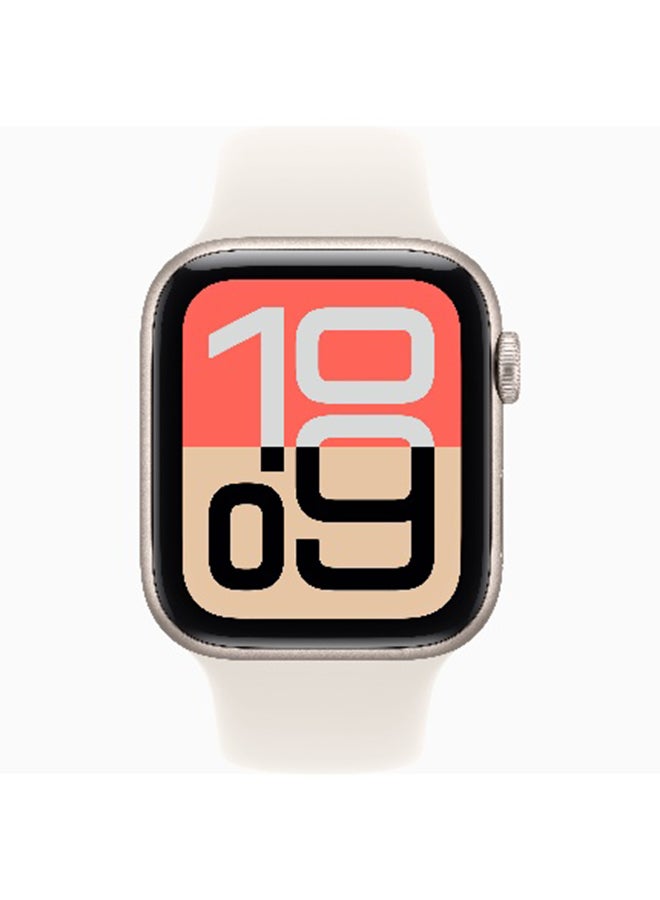 Apple Watch SE 3 GPS 44mm (International Version) Starlight Aluminium Case With Starlight Sport Band - M/L - Image 2