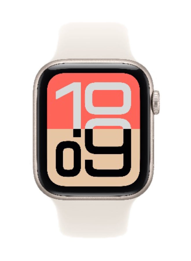 Apple Watch SE 3 GPS 44mm (International Version) Starlight Aluminium Case With Starlight Sport Band - M/L - Image 2