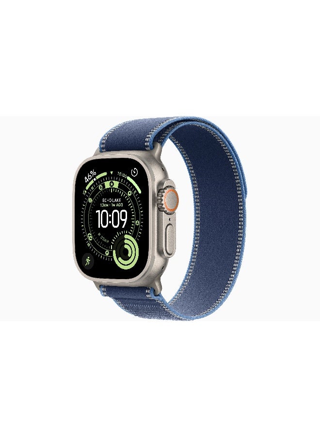 Apple Watch Ultra 3 GPS + Cellular 49mm (International Version) Natural Titanium Case With Blue/Bright Blue Trail Loop - M/L - Image 1