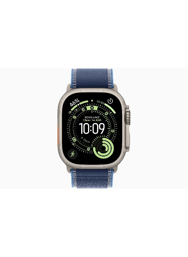 Apple Watch Ultra 3 GPS + Cellular 49mm (International Version) Natural Titanium Case With Blue/Bright Blue Trail Loop - M/L - Image 2