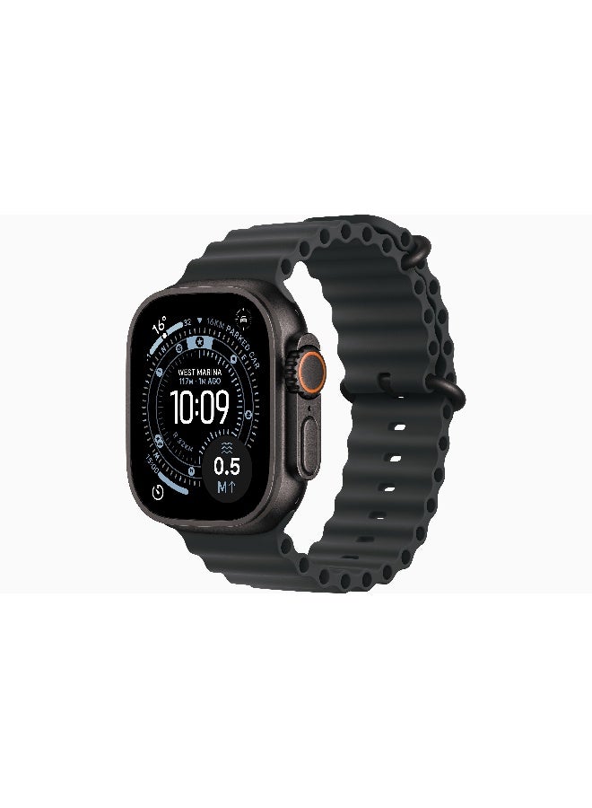 Apple Watch Ultra 3 GPS + Cellular 49mm (International Version) Black Titanium Case With Black Ocean Band - Image 1