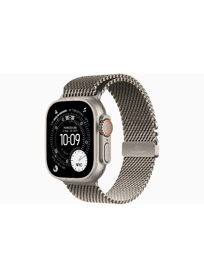 Apple Watch Ultra 3 GPS + Cellular 49mm (International Version) Natural Titanium Case With Natural Titanium Milanese Loop - Small - Image 1