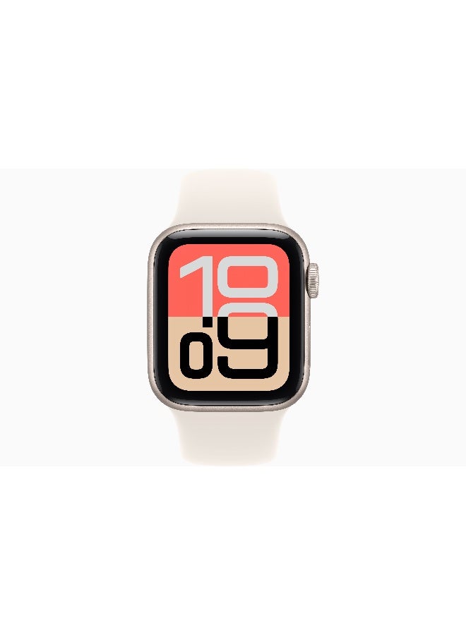 Apple Watch SE 3 GPS 40mm (International Version) Starlight Aluminium Case With Starlight Sport Band - S/M - Image 2