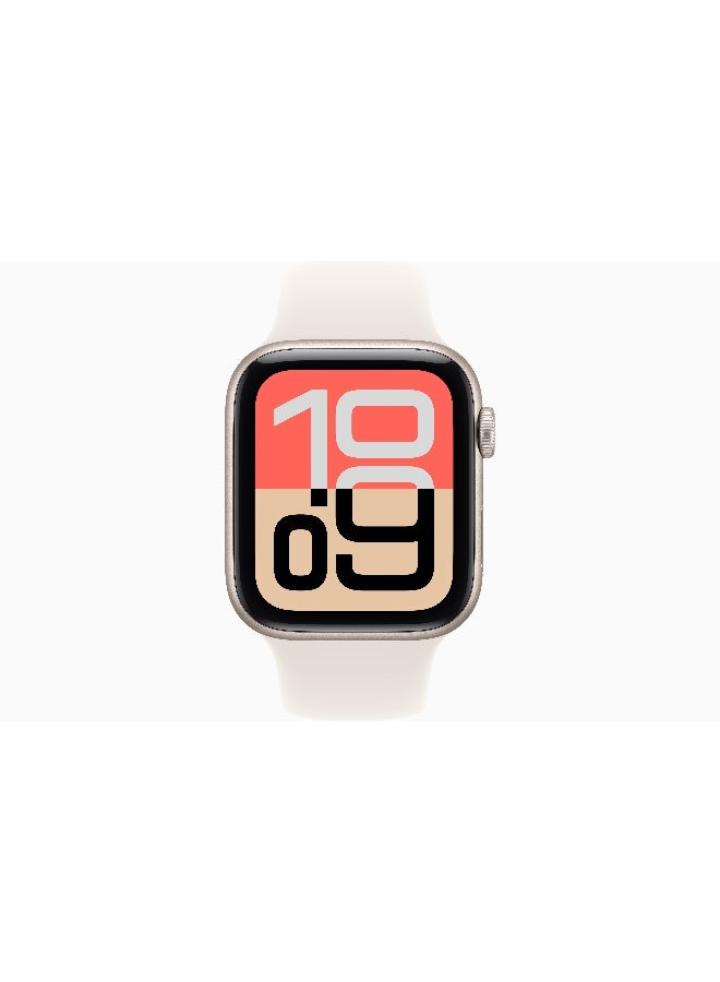 Apple Watch SE 3 GPS 44mm (International Version) Starlight Aluminium Case With Starlight Sport Band - S/M - Image 2
