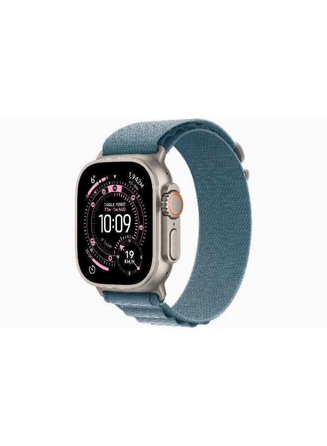 Apple Watch Ultra 3 GPS + Cellular 49mm (International Version) Natural Titanium Case With Light Blue Alpine Loop - Small - Image 1