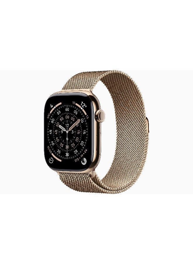 Apple Watch Series 11 GPS + Cellular 46mm (International Version) Gold Titanium Case With Gold Milanese Loop - M/L - Image 1