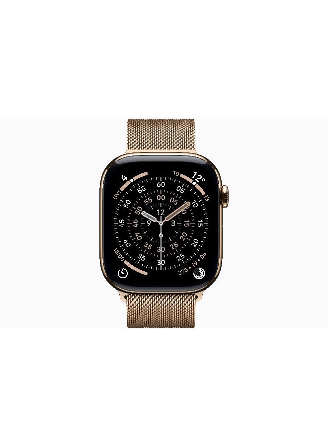 Apple Watch Series 11 GPS + Cellular 46mm (International Version) Gold Titanium Case With Gold Milanese Loop - M/L - Image 2
