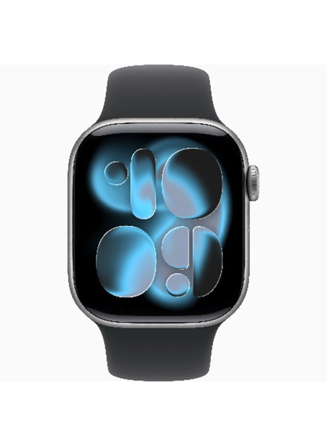 Apple Watch Series 11 GPS 42mm (International Version) Space Grey Aluminium Case With Black Sport Band - S/M - Image 2