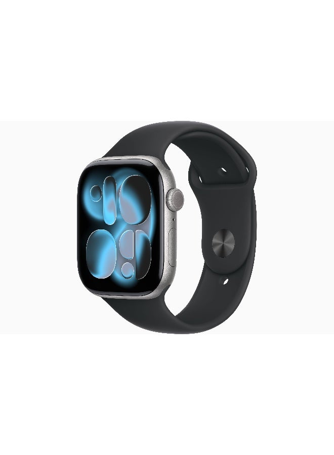 Apple Watch Series 11 GPS 46mm (International Version) Space Grey Aluminium Case With Black Sport Band - M/L - Image 1