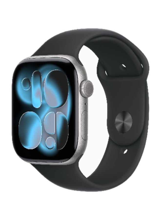 Apple Watch Series 11 GPS 46mm (International Version) Space Grey Aluminium Case With Black Sport Band - M/L - Image 1