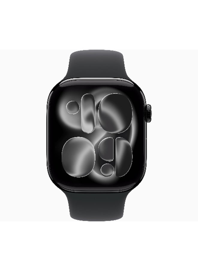 ابل ساعة سلسلة 11 GPS 46 مم (نسخة دولية) هيكل ألمنيوم أسود Jet - Image 2