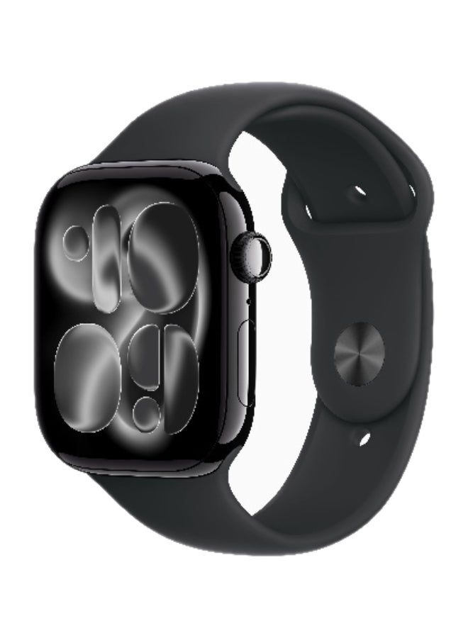 Apple Watch Series 11 GPS 46mm (International Version) Jet Black Aluminium Case With Black Sport Band - M/L - Image 1