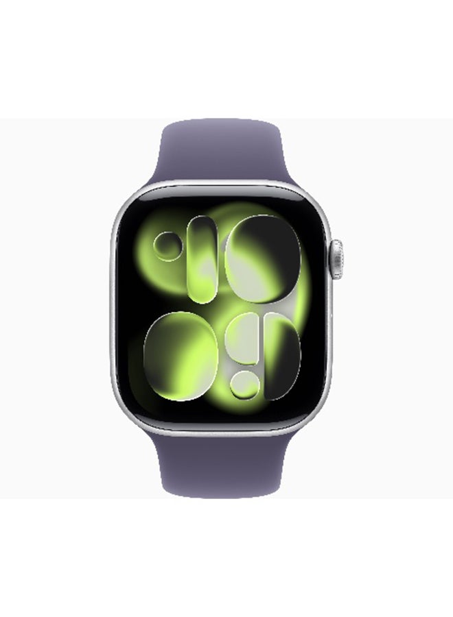 Apple Watch Series 11 GPS 46mm (International Version) Silver Aluminium Case With Purple Fog Sport Band - M/L - Image 2
