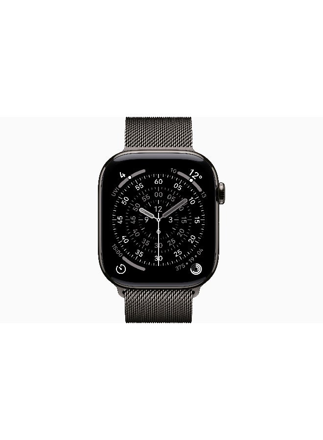 Apple Watch Series 11 GPS + Cellular 46mm (International Version) Slate Titanium Case With Slate Milanese Loop - M/L - Image 2
