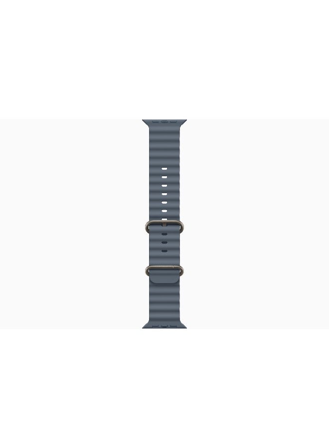 ابل  Watch Ultra 3 GPS + Cellular 49mm (International Version) Natural Titanium Case With Anchor Blue Ocean Band - Image 3
