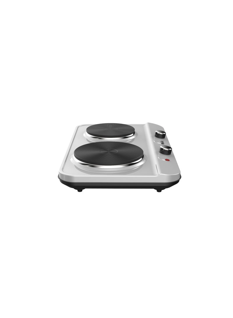Techno Best Electric Stove, 2 Burners, Stainless Steel, 2500 Watts, 50/60 Hz BHP-003 Silver - Image 2