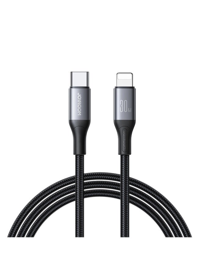 جوي روم S-A28 Flash Series 30W USB-C - Lightning Cable 1m - Black - Image 1