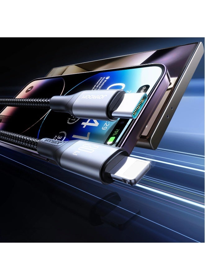 جوي روم S-A28 Flash Series 30W USB-C - Lightning Cable 1m - Black - Image 2