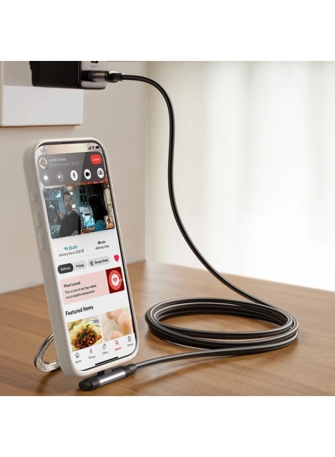 جوي روم S-A56 EnjoyX Series 90° USB-C - Lightning Cable 30W 1.2m - Black - Image 3