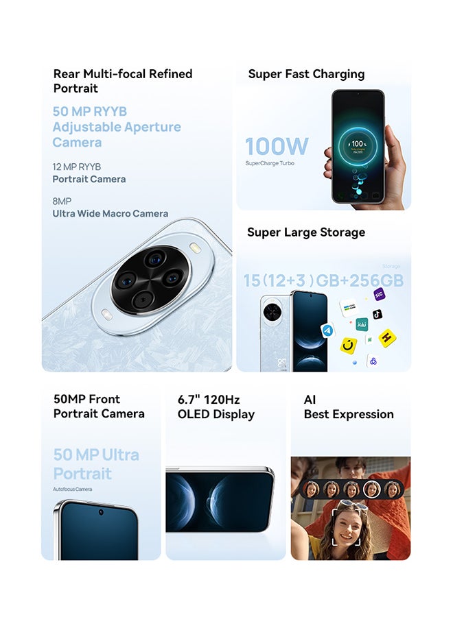 هواوي نوفا 14 ثنائي الشريحة أبيض 12 جيجابايت 256 جيجابايت 4G - نسخة الشرق الأوسط - Image 2