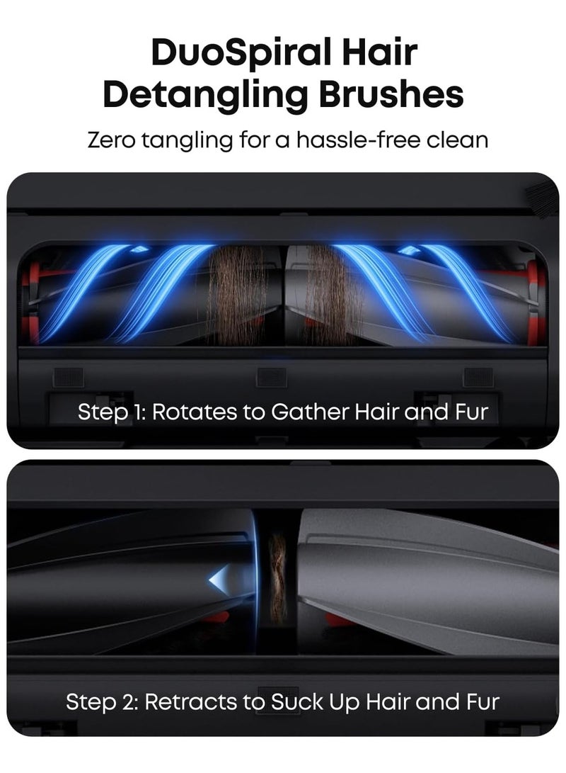 إيوفي مكنسة كهربائية روبوت E25 مع ممسحة، نظام هيدرو جيت، شفط قوي توربو 20,000 باسكال، بدون تشابك، تنظيف عميق من الزاوية إلى الزاوية ورفع الممسحة، مع محطة شاملة أوتوماتيكية - Image 5