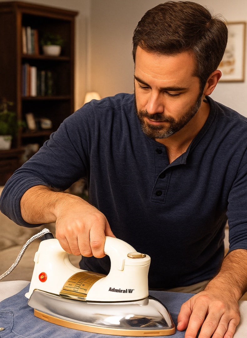 أدميرال مكواة جافة ثقيلة مع قابس BS، 220–240 فولت، 1000–1200 واط | قاعدة متينة، تحكم في درجة الحرارة قابل للتعديل، قبضة مريحة – أداء موثوق لعملية الكي اليومية نموذج رقم ADDI79B - Image 4