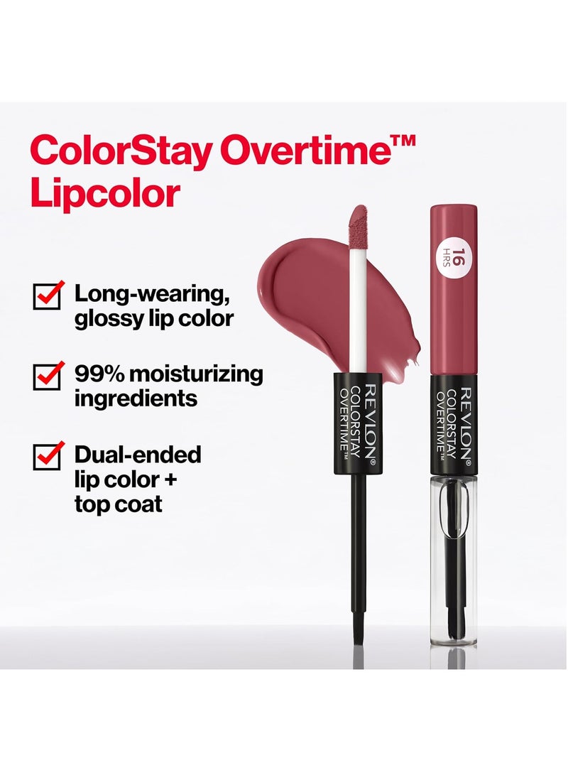 ريفلون ColorStay Overtime Liquid Lipcolor With Clear Lip Gloss, 260 Perennial Plum Multicolor - Image 5