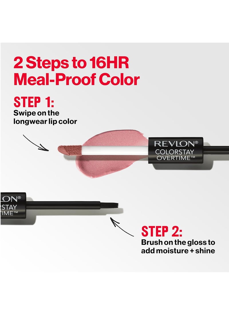 ريفلون ColorStay Overtime Liquid Lipcolor With Clear Lip Gloss, 260 Perennial Plum Multicolor - Image 4
