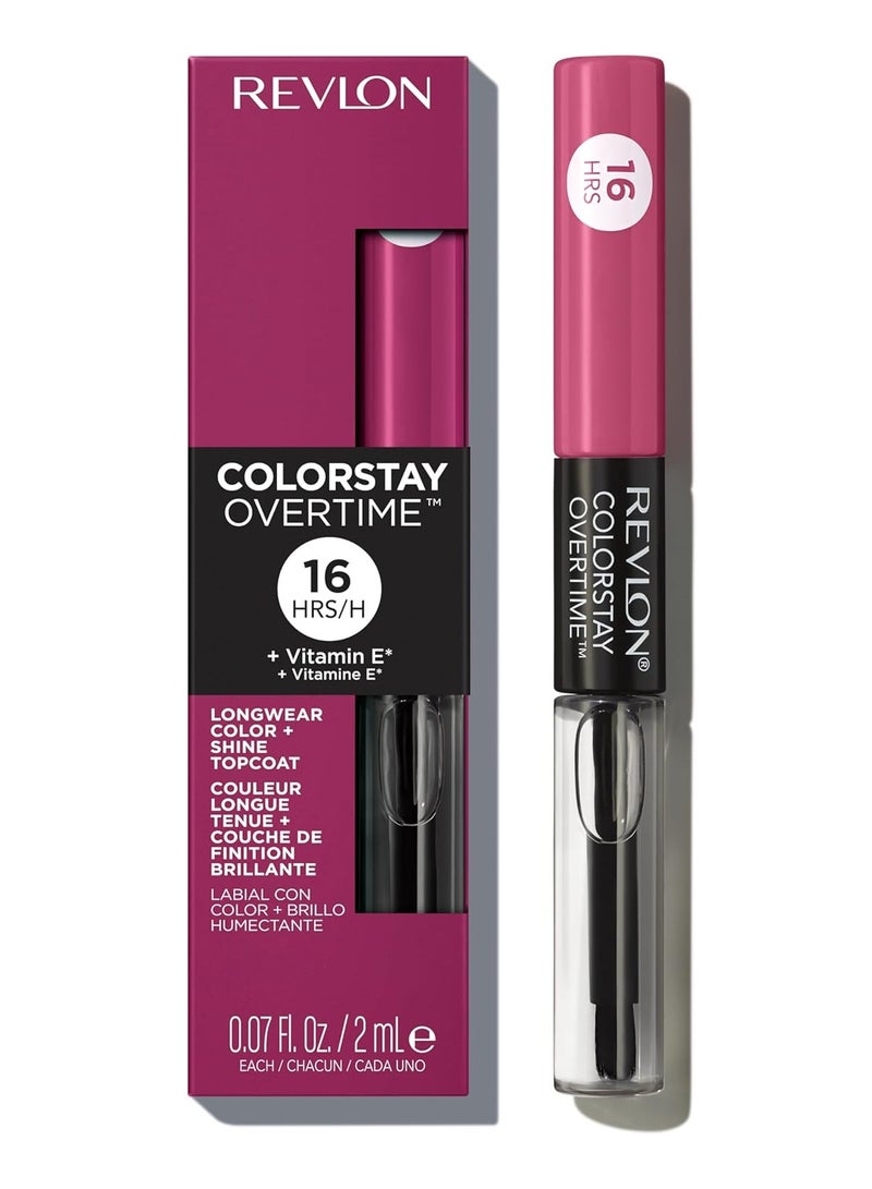 ريفلون ColorStay Overtime Liquid Lipcolor With Clear Lip Gloss, 260 Perennial Plum Multicolor - Image 2