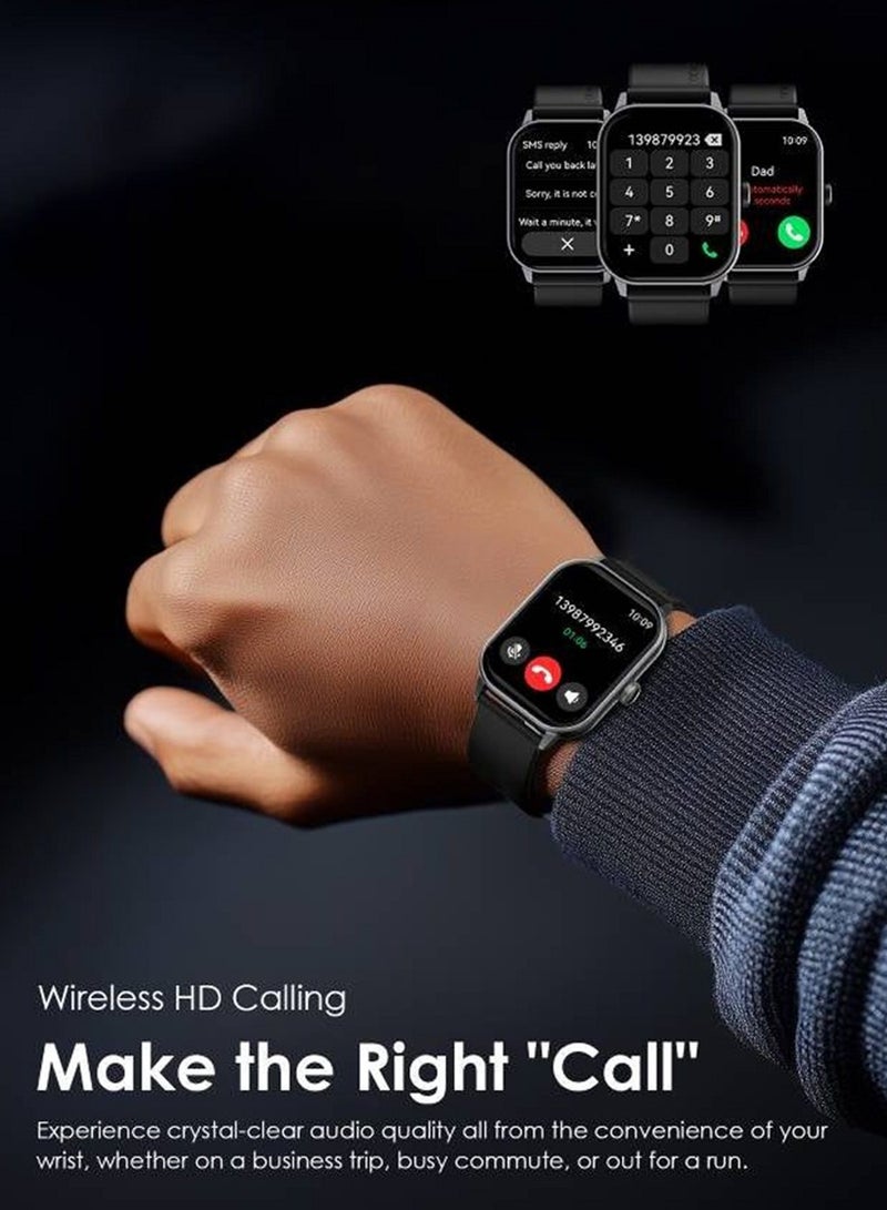 Oraimo Watch 5 Bluetooth Call Smart Watch 2.01inch HD Display Fitness Watch, 300 mAh, Scratch-resistant &Anti-Explosion Tempered Glass Screen with 100+ Sports Modes Berry Grey - Image 3
