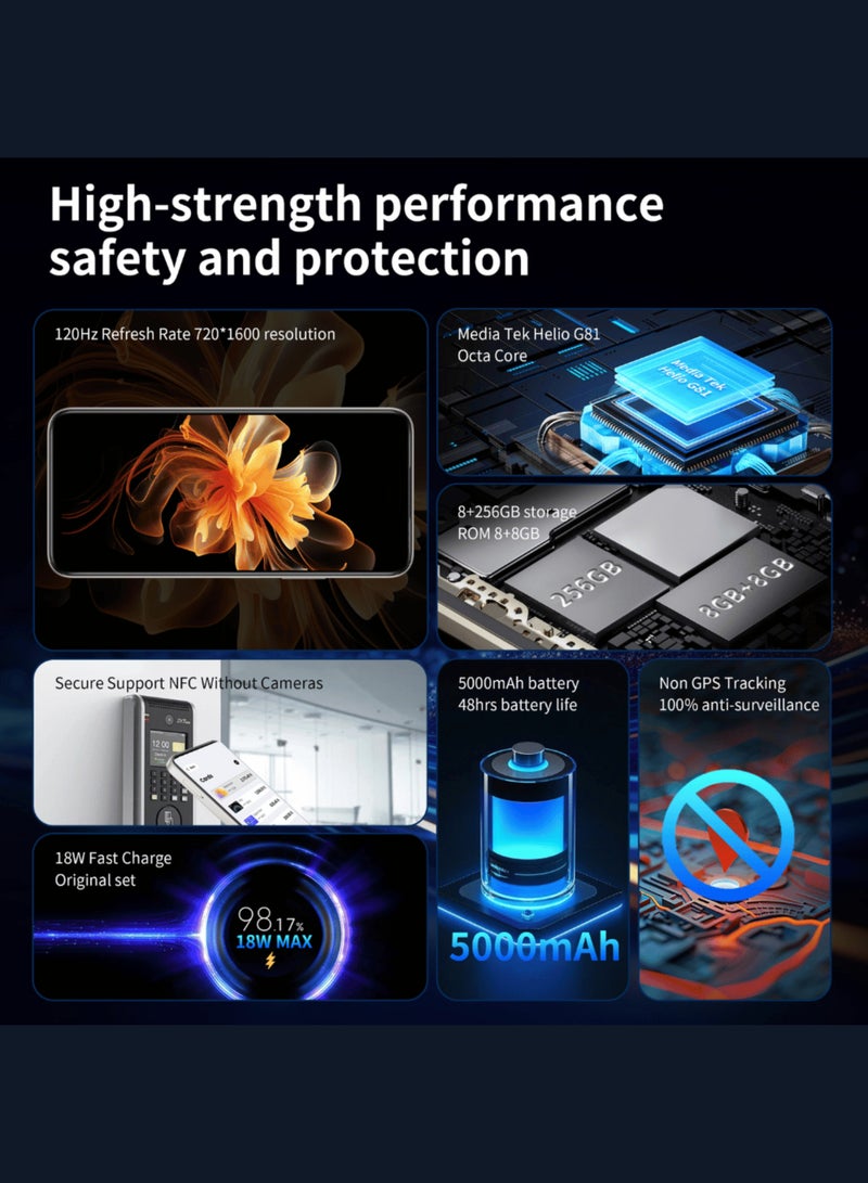 جي تاب هاتف ذكي بدون كاميرا وبدون GPS، 8 جيجابايت RAM + 256 جيجابايت ROM - Image 5