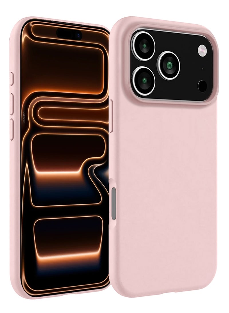 مارجون Silicone Protective Phone Case for iPhone 17 Pro - Soft Anti-Scratch Microfiber Lining Ultra Slim Drop Protection Phone Cover - Sand Pink-1 - Image 1