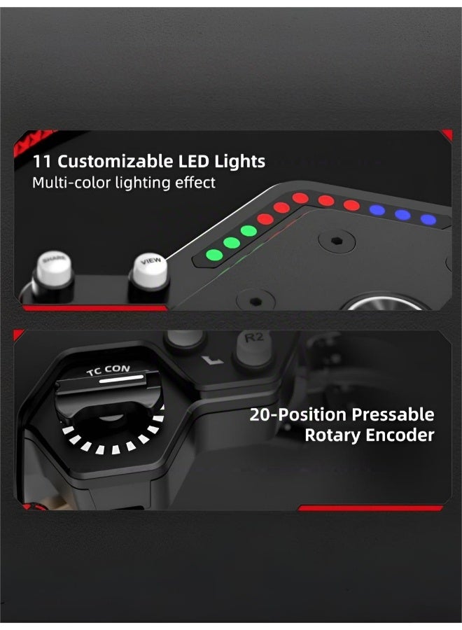 بي اكس ان عجلة سباق الألعاب W DS R2 | دوران 900° | متوافقة مع PC و PS5 و PS4 و Xbox | تجربة سباق محاكاة واقعية | عجلة سباق ذات دفع مباشر سيرفو - Image 5