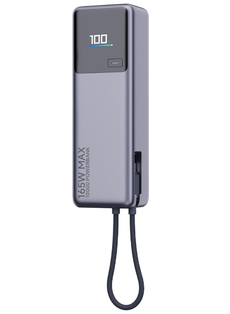 Xiaomi 165W 36Wh 10000mAh Power Bank Integrated USB-C Cable LED Display External Battery Power Supply with 2 Inputs & 2 Outputs Support PD2.0/3.0 QC2.0/3.0-PB1165MI Grey - Image 2