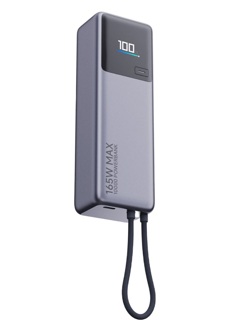 Xiaomi 165W 36Wh 10000mAh Power Bank Integrated USB-C Cable LED Display External Battery Power Supply with 2 Inputs & 2 Outputs Support PD2.0/3.0 QC2.0/3.0-PB1165MI Grey - Image 3