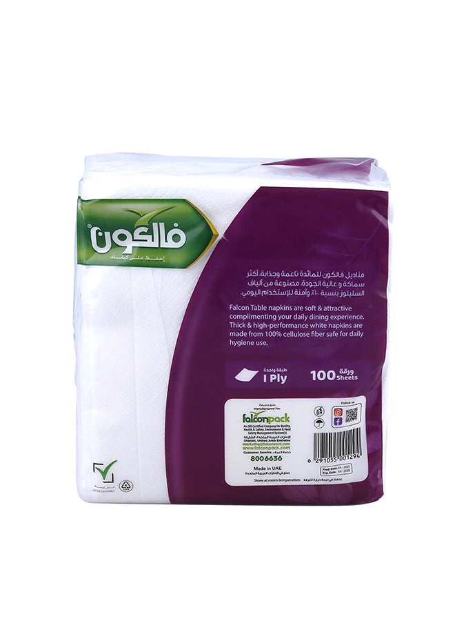 Falcon Napkin Paper - 30cm X 100 Pieces White - Image 2