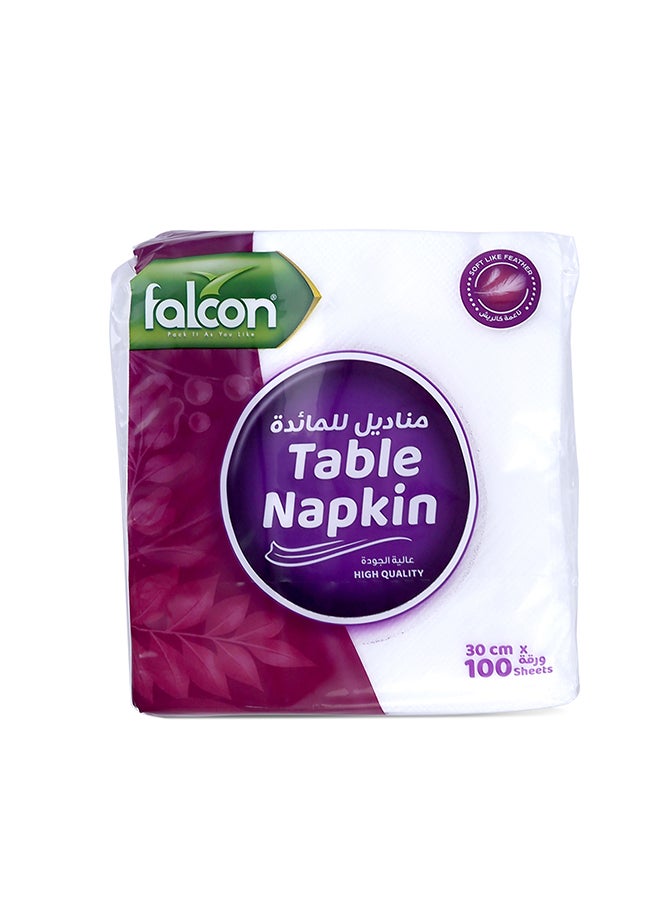 Falcon Napkin Paper - 30cm X 100 Pieces White - Image 1