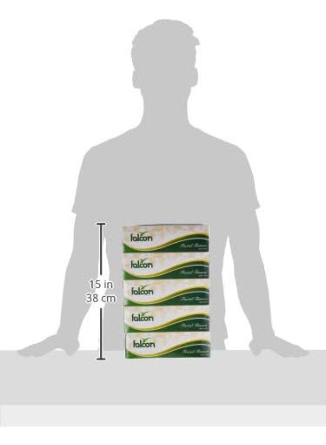 Falcon Facial Tissue, 140 Sheet x 2 Ply - 5 Boxes White - Image 4