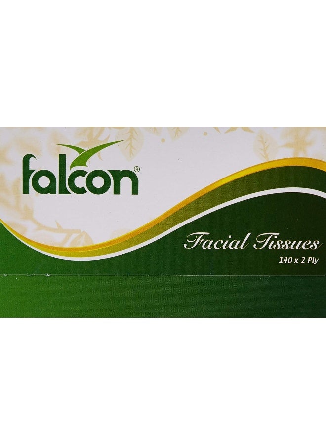 Falcon Facial Tissue, 140 Sheet x 2 Ply - 5 Boxes White - Image 2