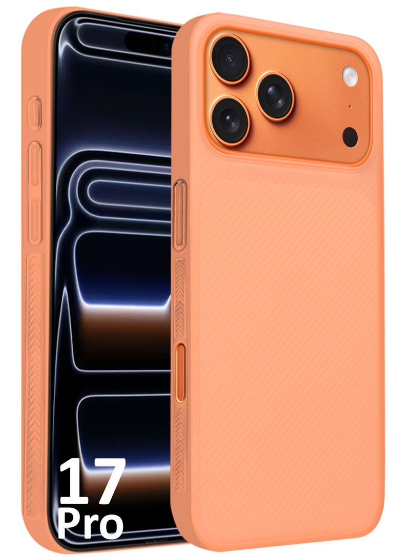 MARGOUN Case Cover for iPhone 17 Pro, Air Skin Line Design Back Cover, Sturdy Durable Ultra-Thin Case, Drop Protection Cover Clear - Cosmic Orange-1 - Image 2